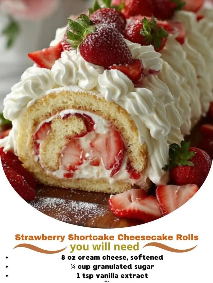 Strawberry Shortcake Cheesecake Rolls