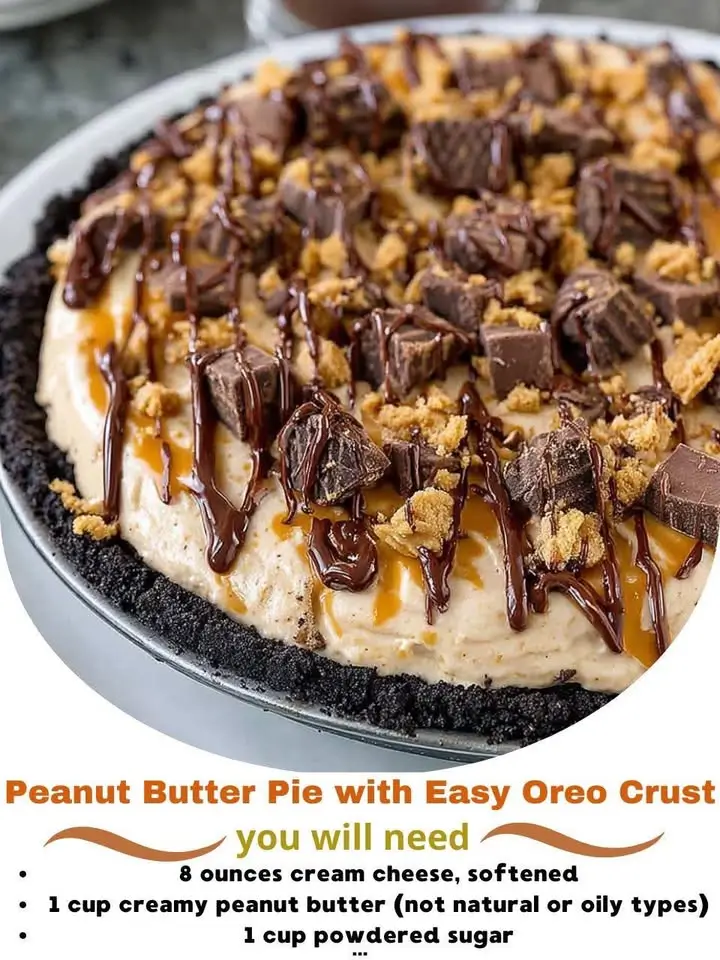 Tarte au beurre de cacahuète avec croûte d'oréo facile