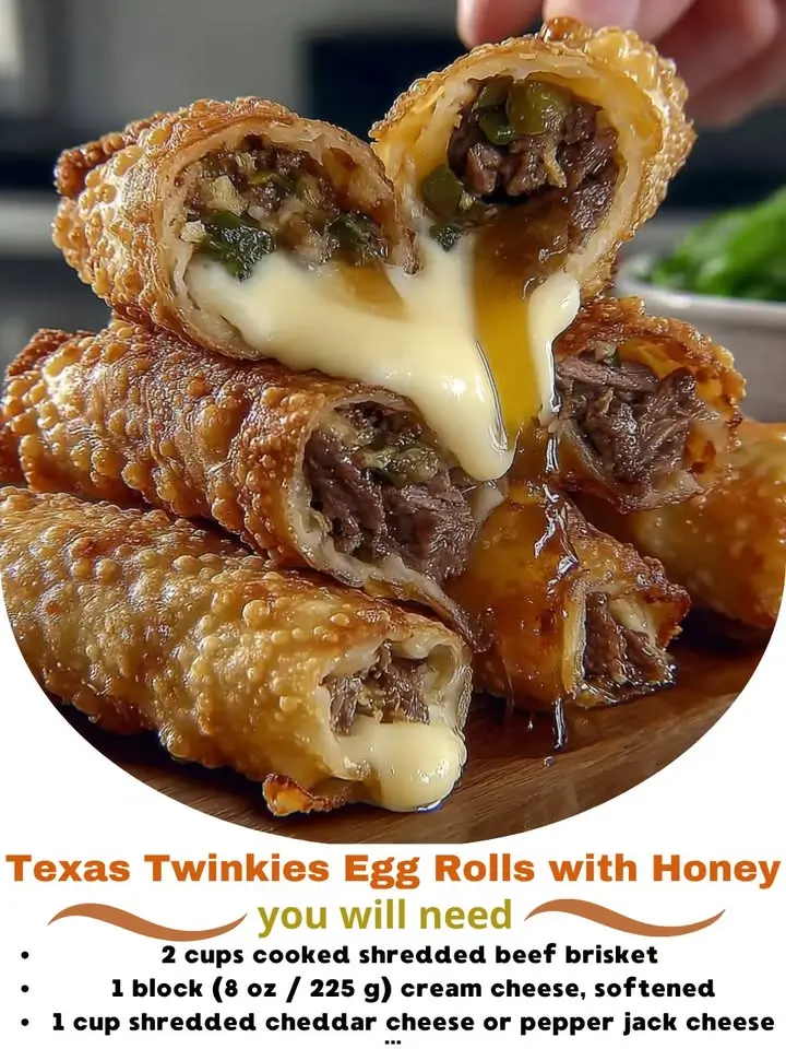 Texas Twinkies Egg Rolls with Honey