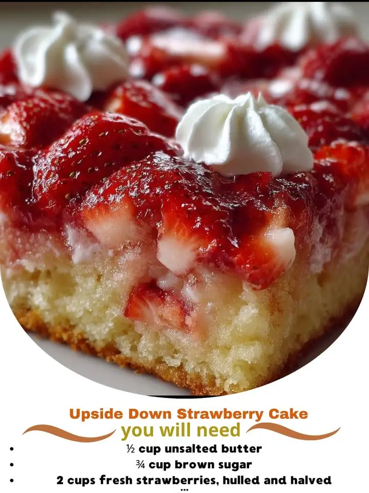 Upside Down Strawberry Cake