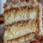 White German Chocolate Cake with Cheesecake Center