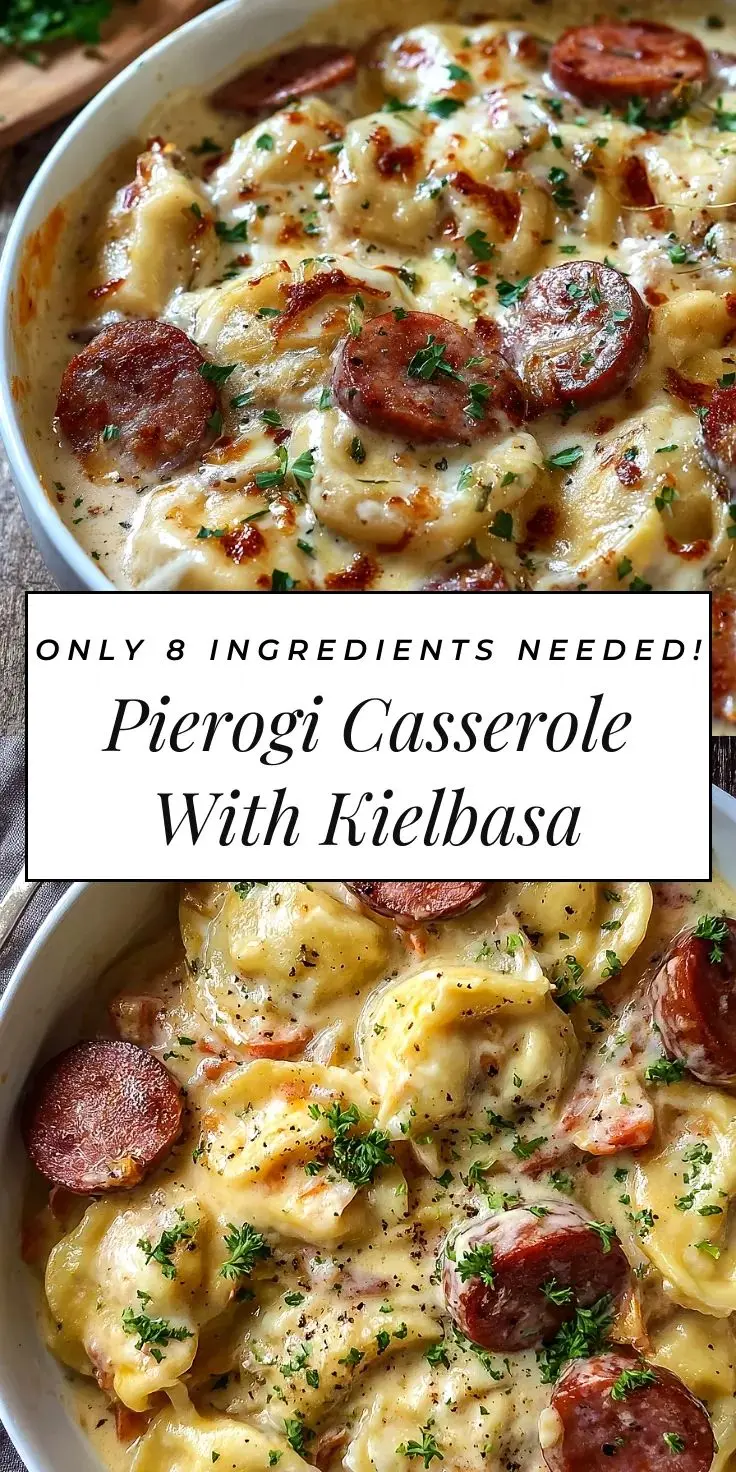 pierogi casserole with kielbasa