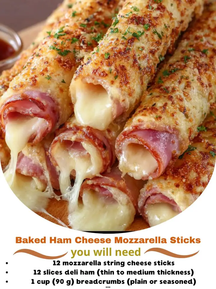 Baked Ham Cheese Mozzarella Sticks