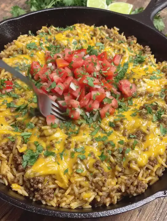 Cheesy Taco Rice Skillet