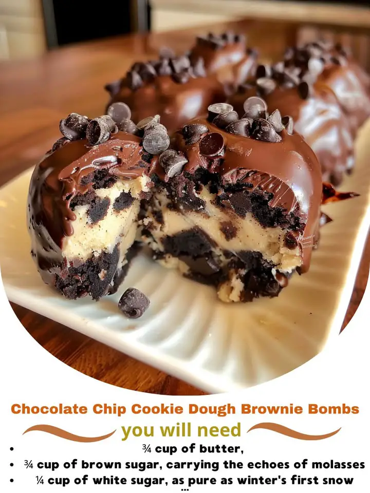 Chocolate Chip Cookie Dough Brownie Bombs Recipe