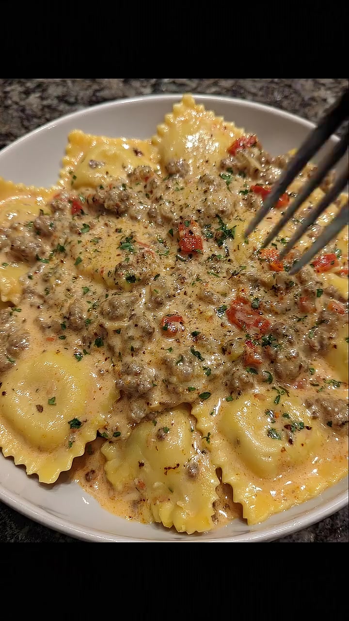 Creamy Cajun Sausage Ravioli