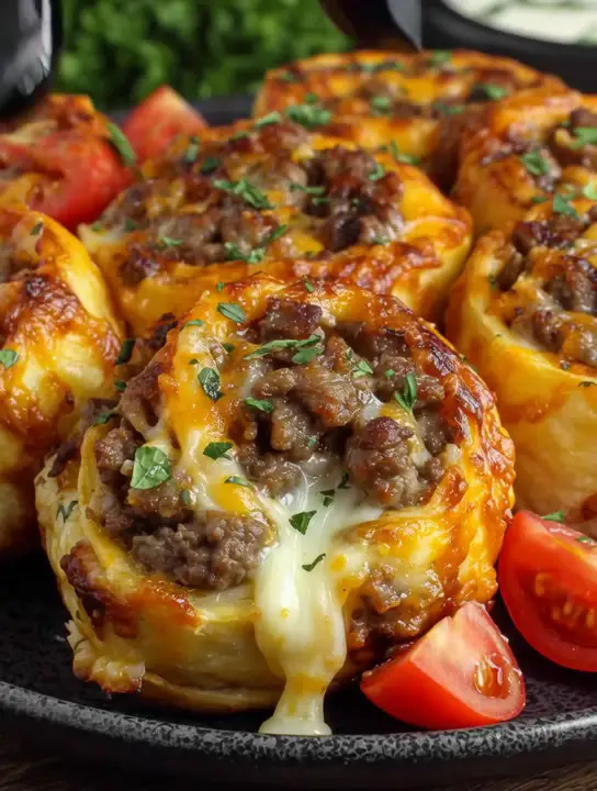 Garlic Butter Cheeseburger Rollups