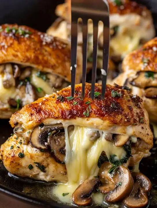 Garlic Butter Mushroom Stuffed Chicken