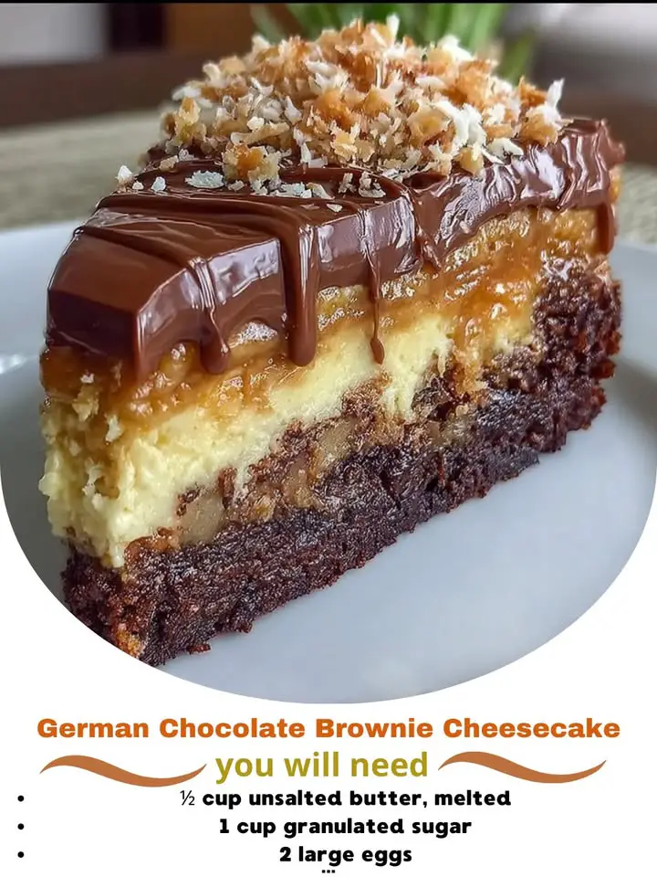 German Chocolate Brownie Cheesecake: The Ultimate Triple-Layer Dessert