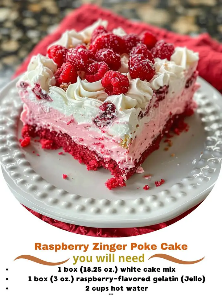 Raspberry Zinger Poke Cake