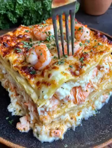 SEAFOOD LASAGNA WITH SHRIMP & CRAB