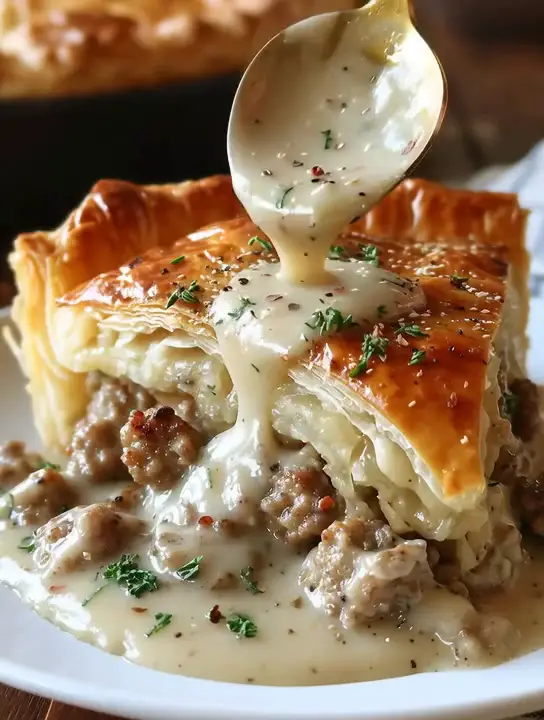 Sausage Gravy Puff Pie