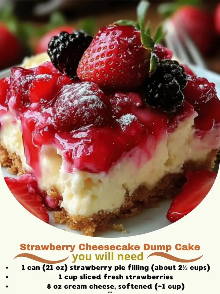 Strawberry Cheesecake Dump Cake