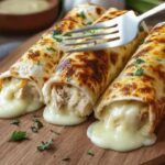 Baked Cheesy Garlic Chicken Wraps
