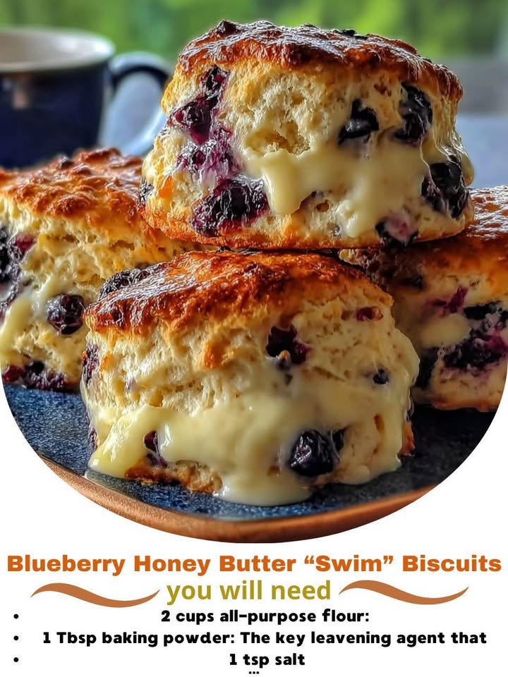 Blueberry Honey Butter “Swim” Biscuits