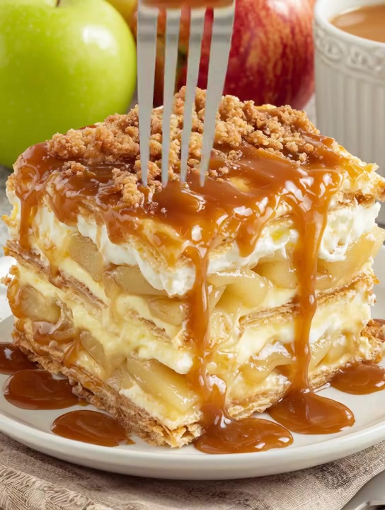 CARAMEL APPLE ECLAIR CAKE