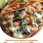 Chicken Shrimp Spinach Quesadillas