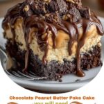 Chocolate Peanut Butter Poke Cake