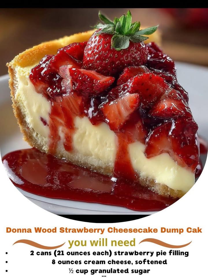 Donna Wood Strawberry Cheesecake Dump Cake