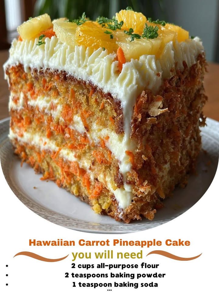 Hawaiian Carrot Pineapple Cake