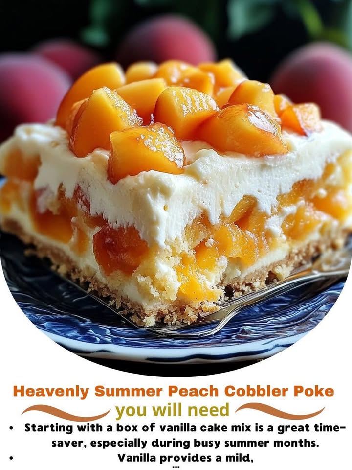 Heavenly Summer Peach Cobbler Poke Cake: A Delicious Twist on a Classic Dessert