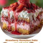 Strawberry Honeybun Cake with Strawberry Cream Icing