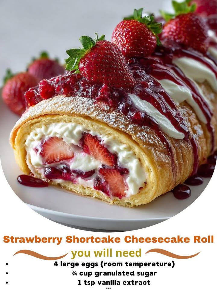Strawberry Shortcake Cheesecake Roll