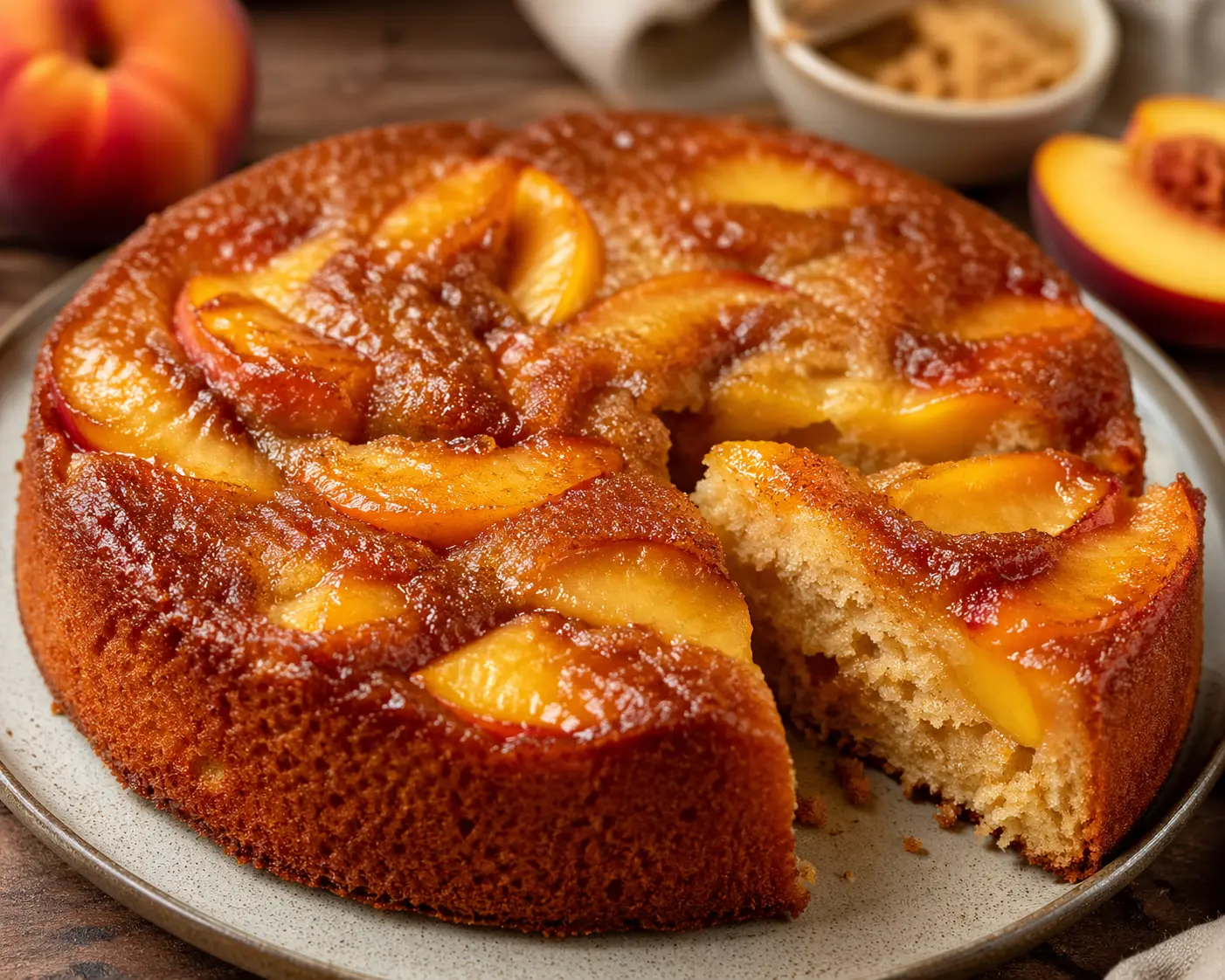 Easy Brown Sugar Peach Cake