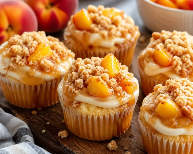 Peach Cobbler Cupcakes