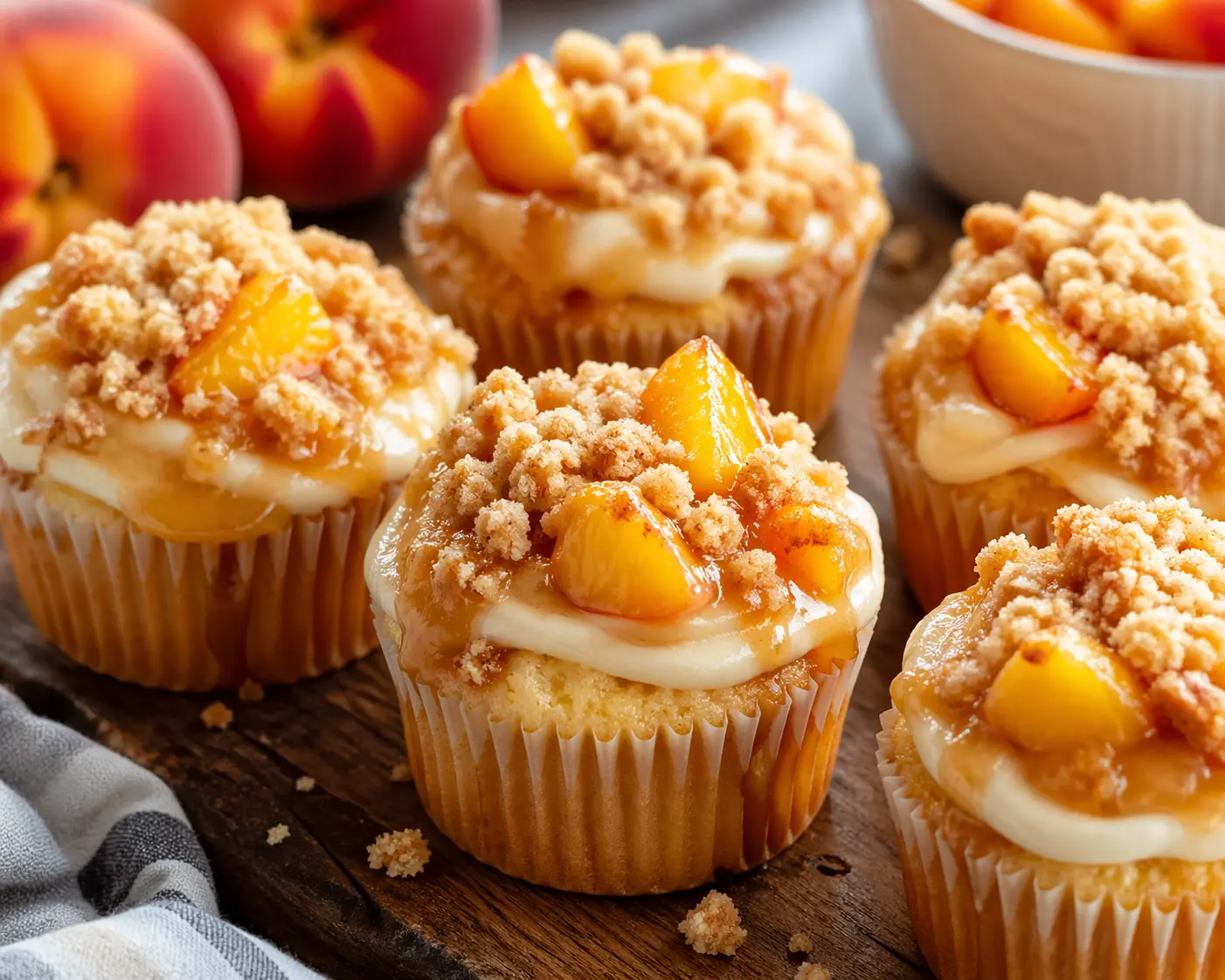 Peach Cobbler Cupcakes