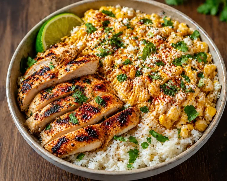 Street Corn Chicken Rice Bowl