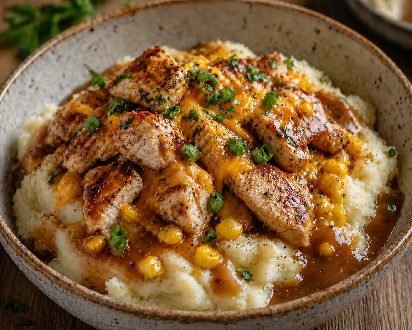 Chicken Mashed Potato Bowls