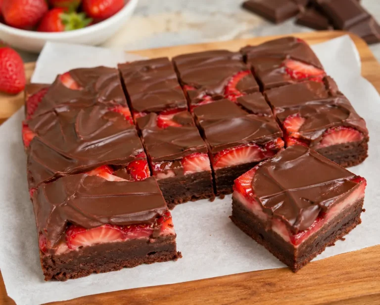 Chocolate Covered Strawberry Brownies