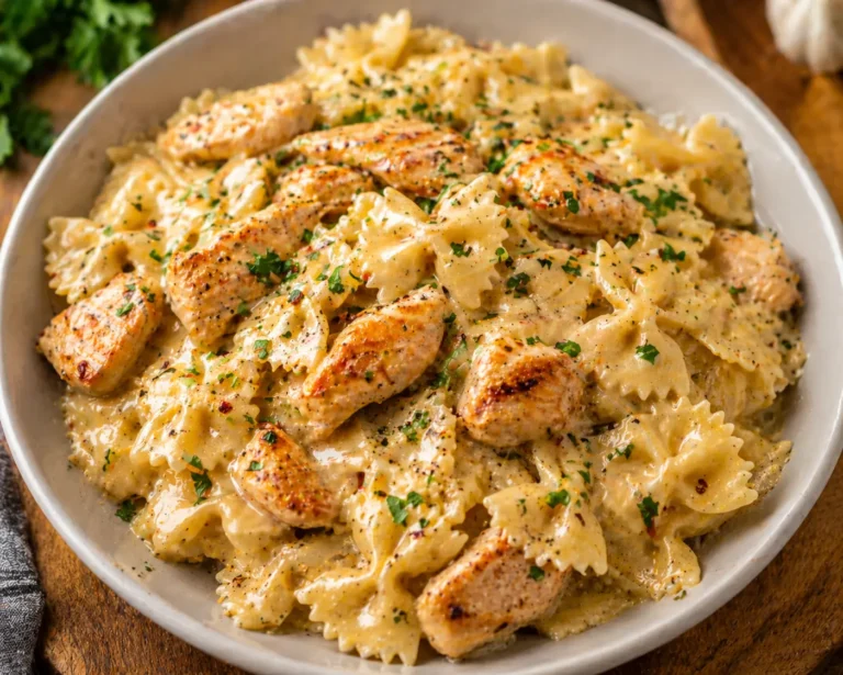 Garlic Butter Chicken Bowtie Pasta