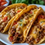 Cheesy Rotel Beef Tacos