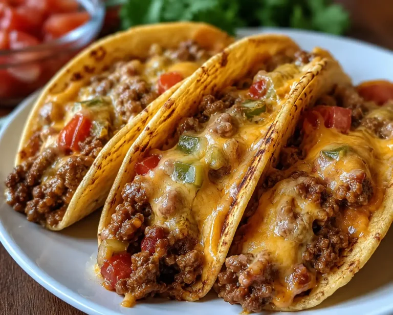 Cheesy Rotel Beef Tacos