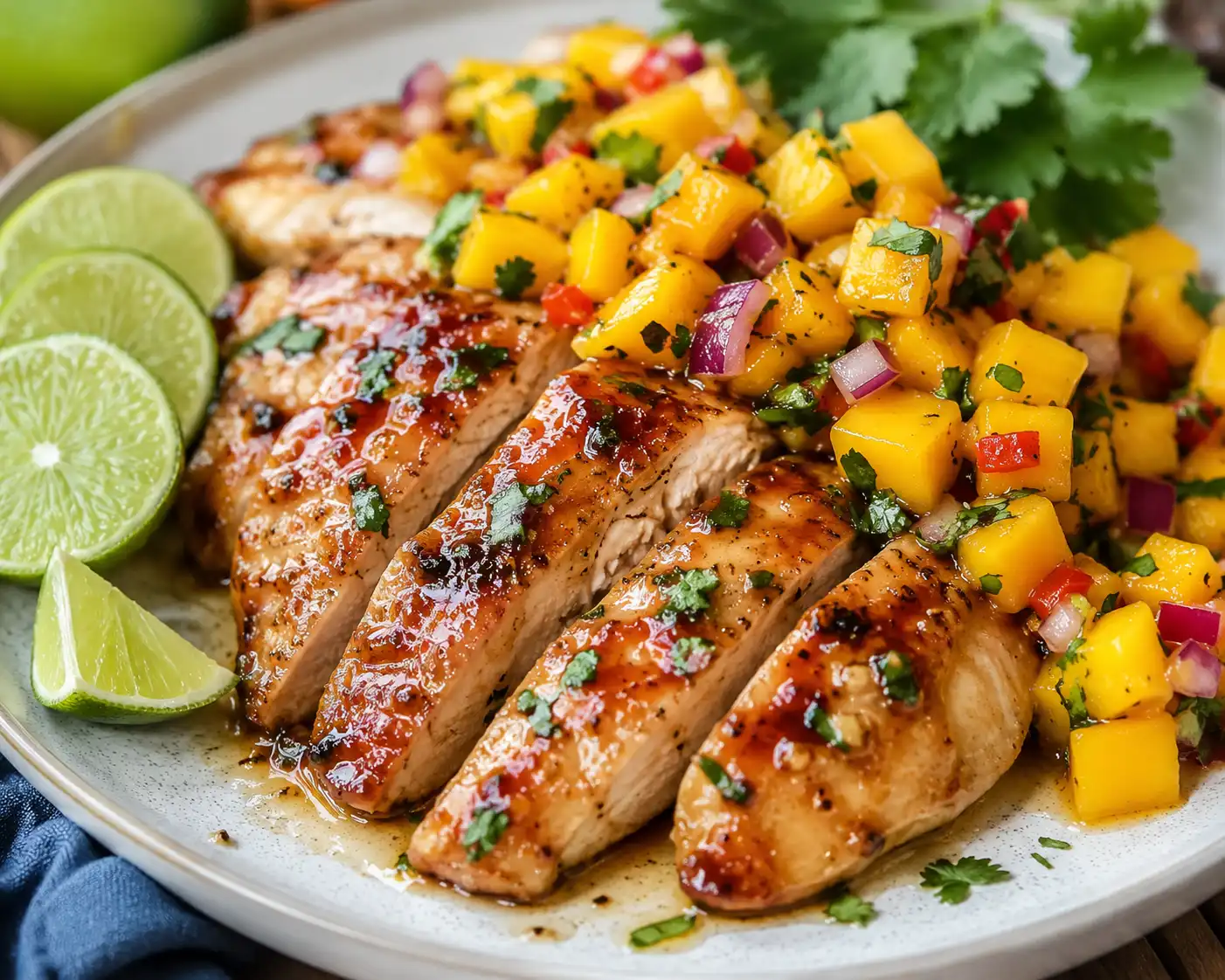 Honey Lime Chicken with Mango Salsa